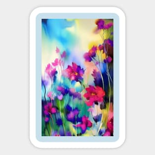 Pretty Floral - Colorful Abstract Art of Watercolor Flowers Sticker